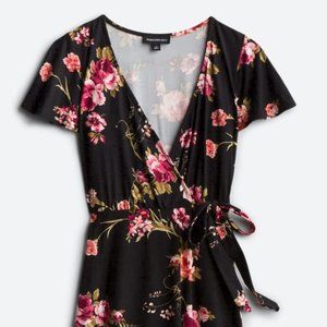 FORTUNE + IVY Irene Faux Wrap Brushed Knit Maxi Dr